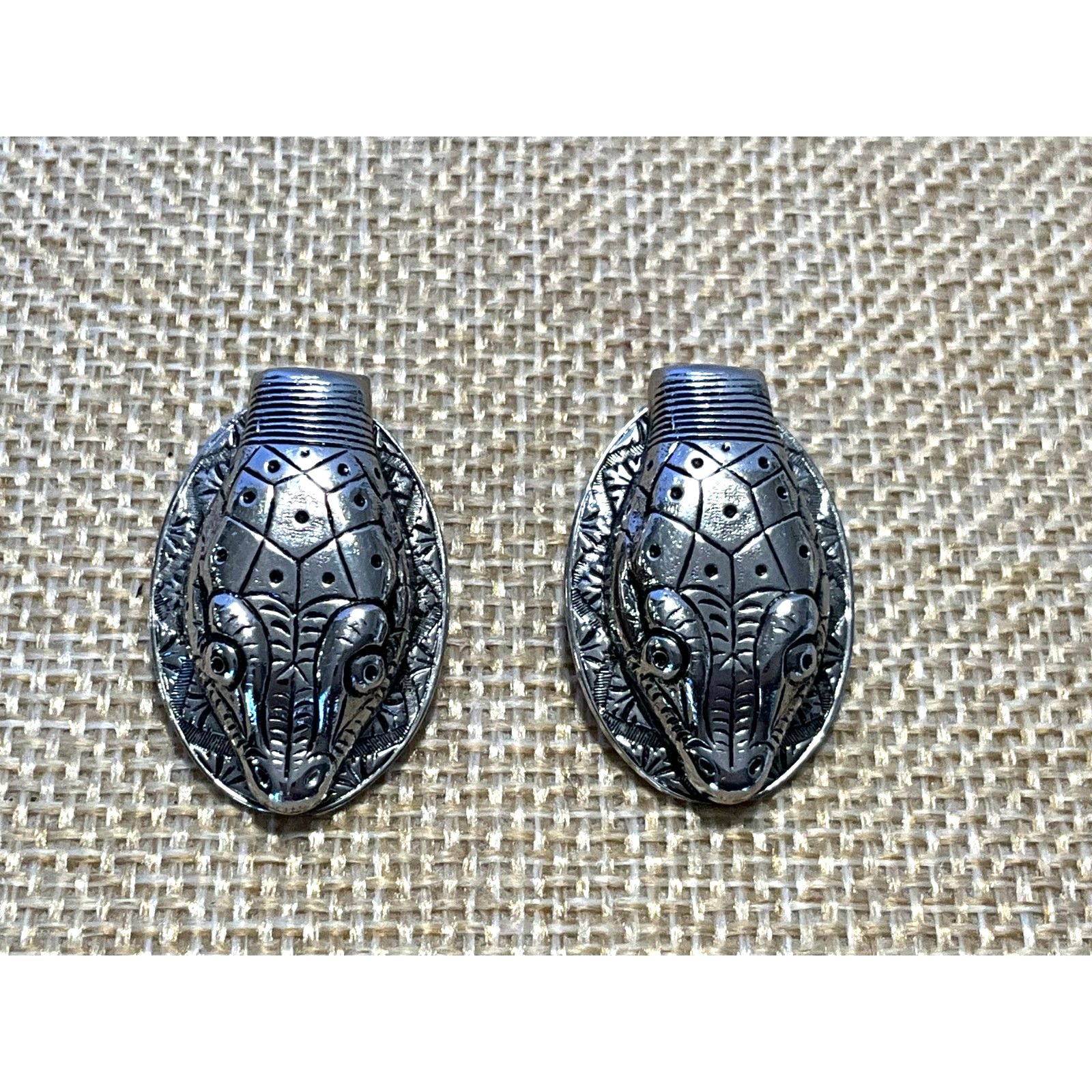 Amazing Whiting & Davis Vintage Snake Earrings; Clip Ons 1960's
